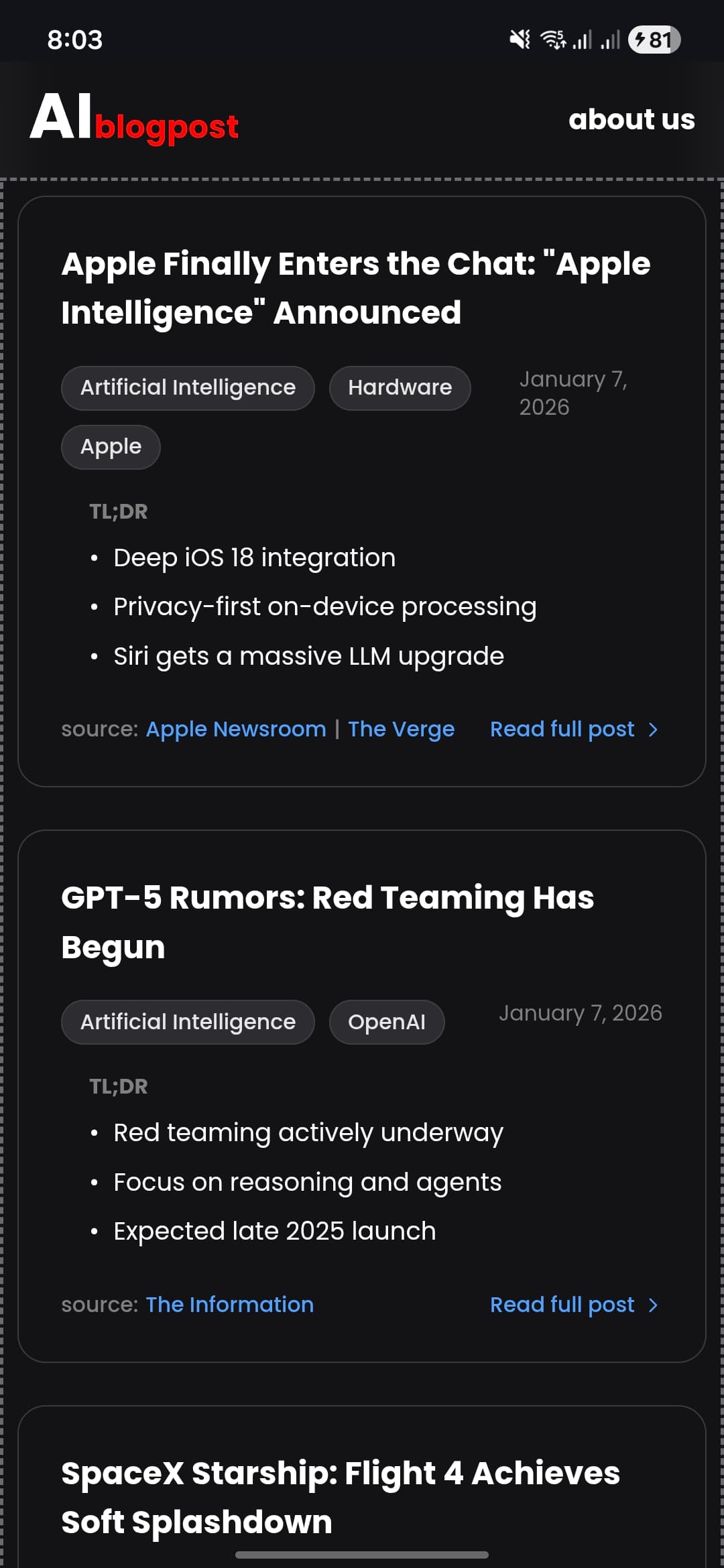 AI Blog Post screenshot 4